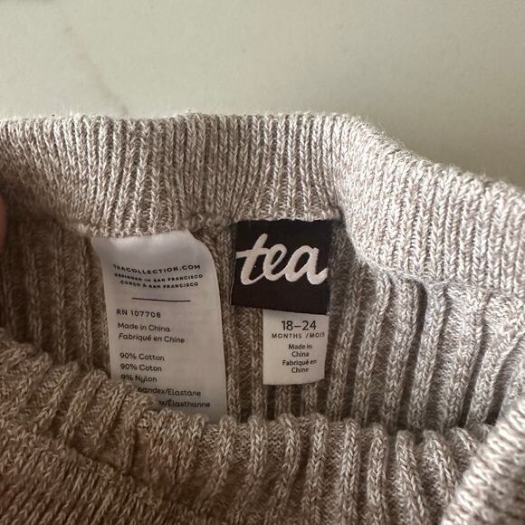 Tea Collection Cream Ribbed Leggings - Size 18/24 Months - Picture 3 of 3